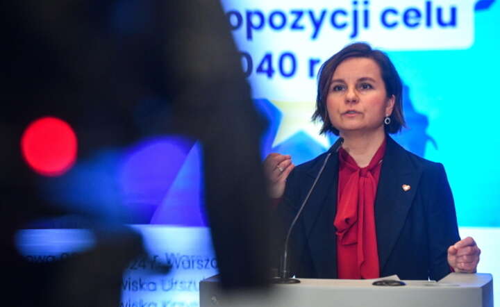 Wiceminister klimatu i środowiska Urszula Zielińska na konferencji prasowej w Warszawie / autor: PAP/Piotr Nowak