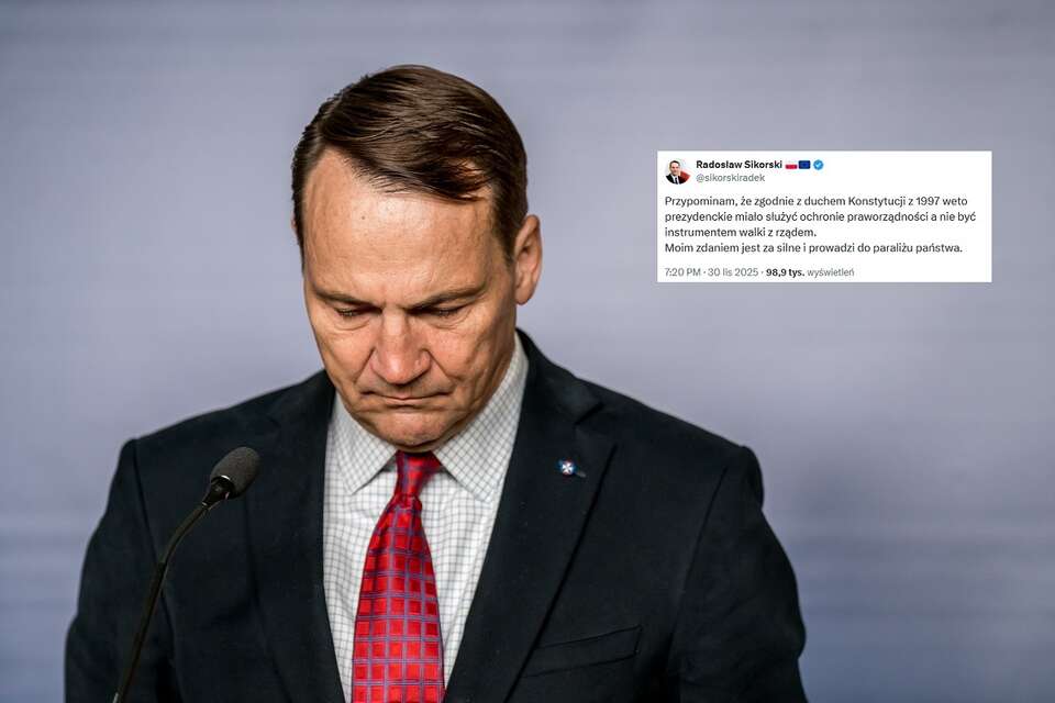 Sikorski skarży się na prezydenckie weto. "Jest za silne"