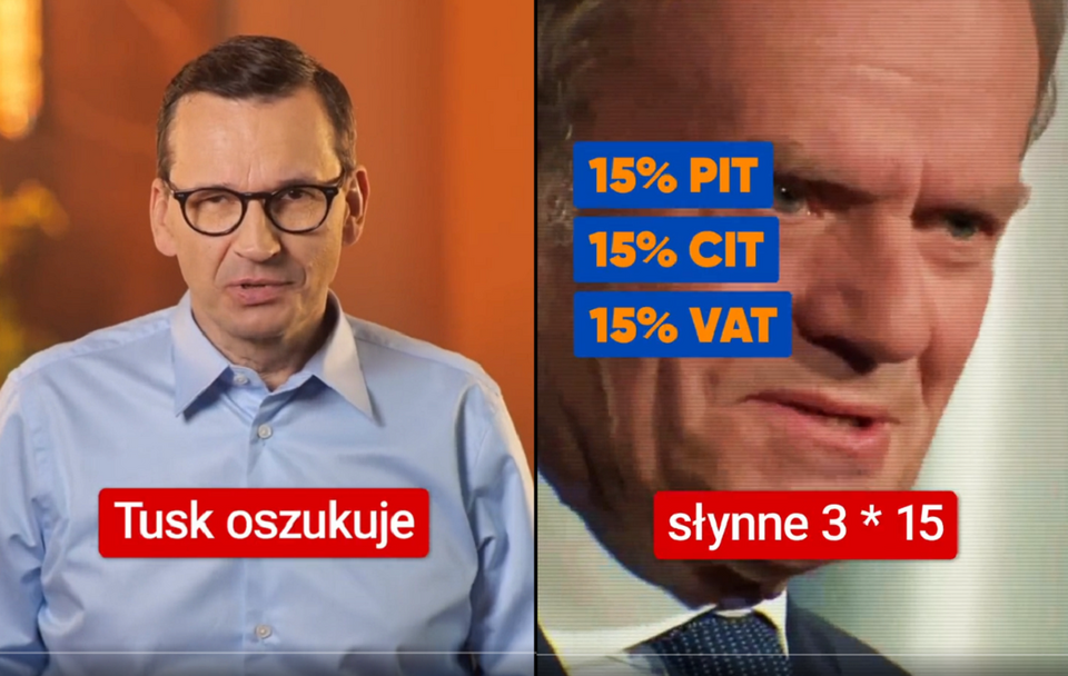 Premier Mateusz Morawiecki, lider PO Donald Tusk / autor: Fratria/Mateusz Morawiecki