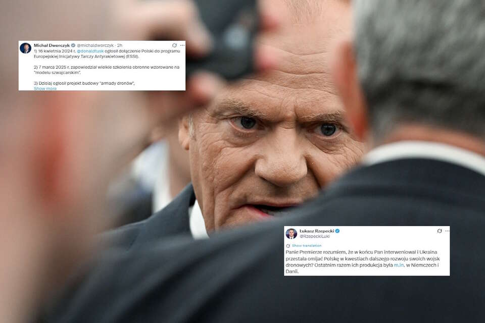 Tusk snuje wizje armady dronów. Dworczyk z rezerwą: Przeczucie
