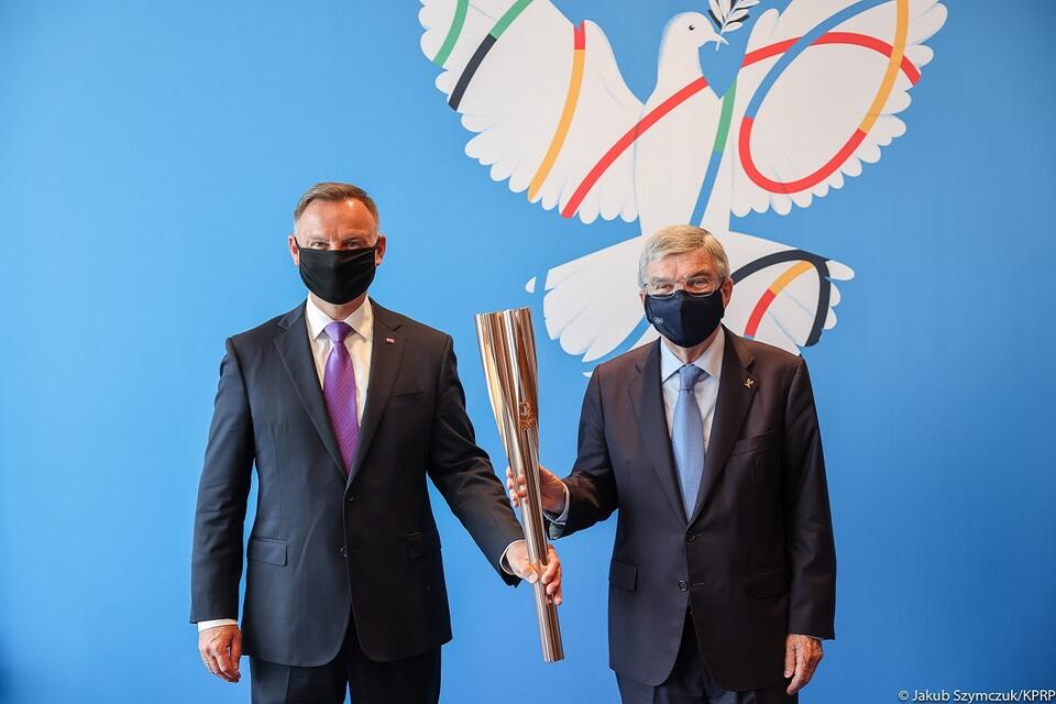 Prezydent Andrzej Duda spotkał się w Tokio z Przewodniczącym Międzynarodowego Komitetu Olimpijskiego Thomasem Bachem / autor: Jakub Szymczuk/KPRP