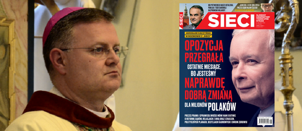 Bp Wiesław Śmigiel, okładka tygodnika 'Sieci' / autor: Episkopat News; Fratria/'Sieci'