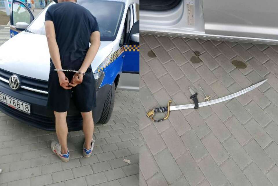 Mieszkańcy przerażeni! Ujęto Ukraińca wymachującego szablą