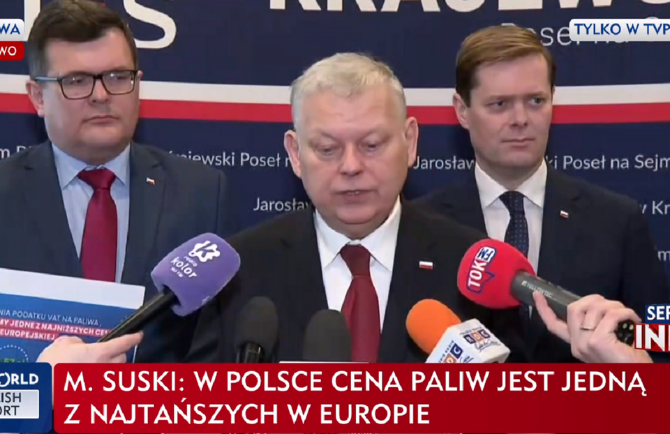 Marek Suski, Jarosław Krajewski, Piotr Uściński  / autor: screenshot TVP Info