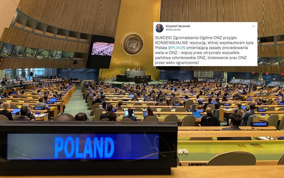 Głosowanie Zgromadzenia Ogólnego ONZ / autor: Twitter/@KSzczerski