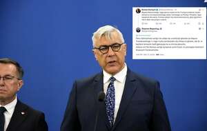 Mecenas Roman Giertych na konferencji prasowej / autor: Fratria