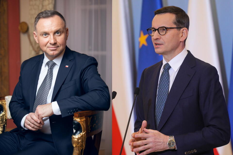 Prezydent Andrzej Duda, premier Mateusz Morawiecki  / autor: PAP/Paweł Supernak/ Fratria 