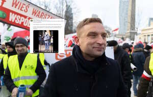 Na zdjęciu Robert Bąkiewicz oraz jego wpis z portalu X (screen) / autor: Fratria/X-Robert Bąkiewicz (screen)