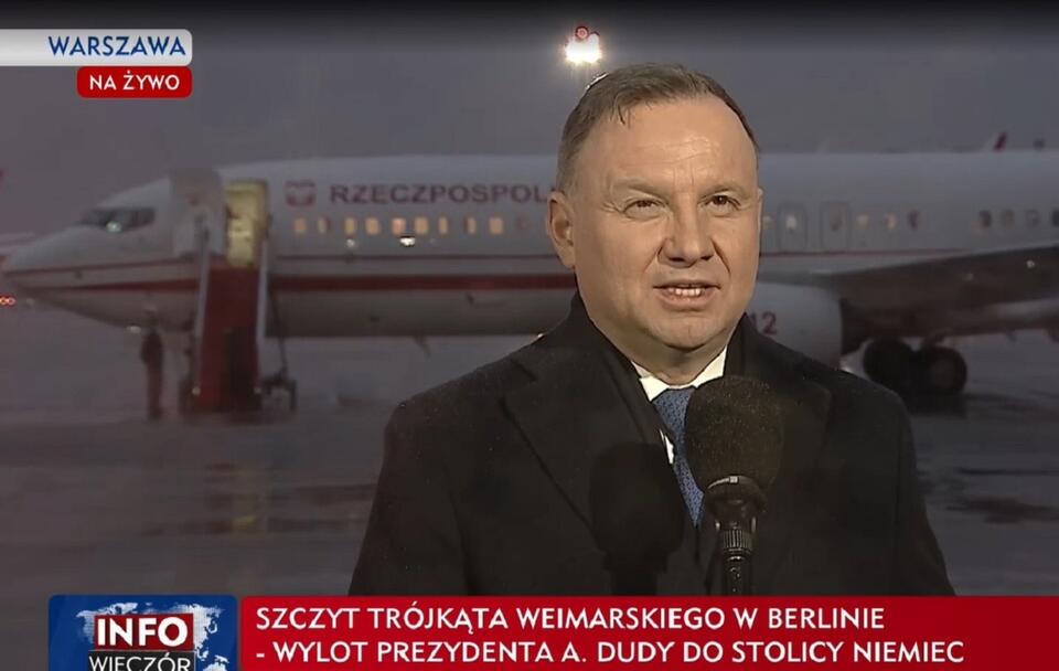 Prezydent Andrzej Duda / autor: screenshot TVP INFO
