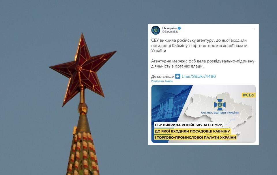 zdjęcie w tle - gwiazda na jednej z wież Kremla / autor: Fratria; Twitter/СБ України