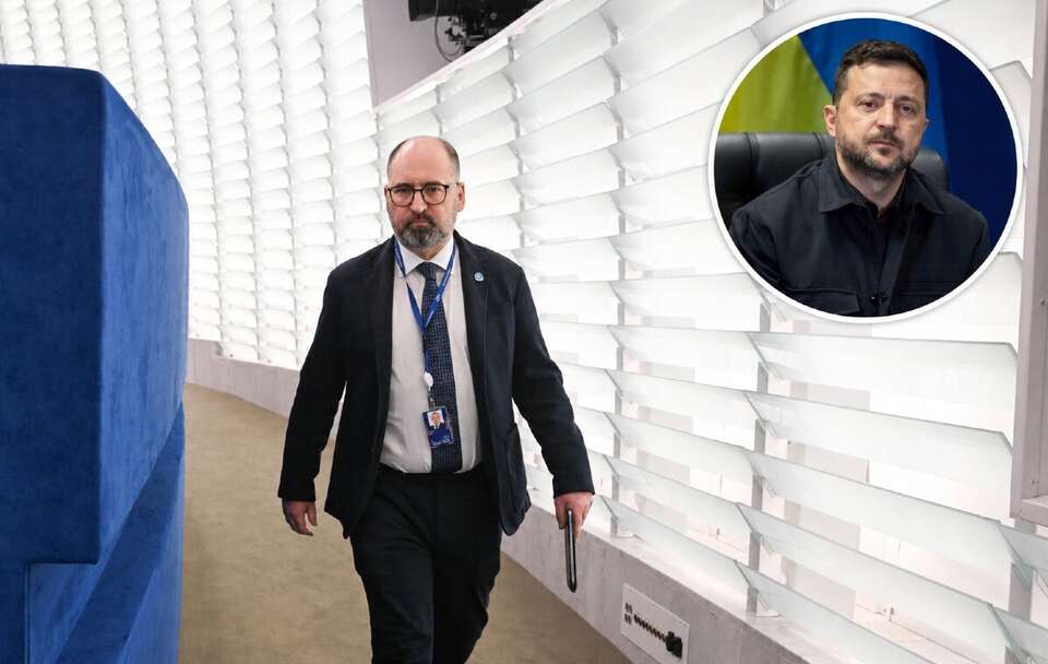 Adam Bielan i Wołodymyr Zełenski / autor: PAP/Wiktor Dąbkowski/PAP/EPA/PRESIDENTIAL PRESS SERVICE HANDOUT