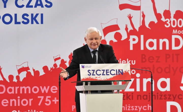  Prezes PiS Jarosław Kaczyński podczas konwencji Prawa i Sprawiedliwości, 29 bm. w Szczecinie / autor: PAP/Marcin Bielecki