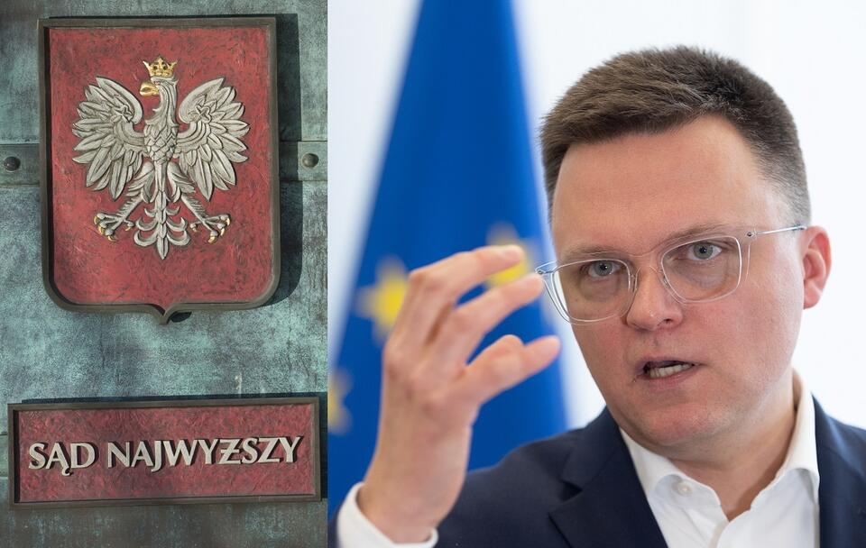 Sąd Najwyższy; Szymon Hołownia, lider partii Polska 2050 / autor: Fratria