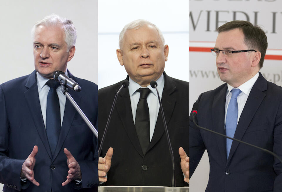 Jarosław Gowin, Jarosław, Kaczyński, Zbigniew Ziobro / autor: Fratria