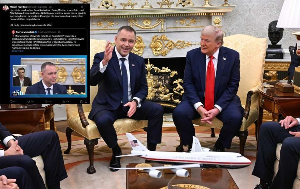 Prezydent Karol Nawrocki w Białym Domu / autor: PAP/Radek Pietruszka/X:@patrykmichalski