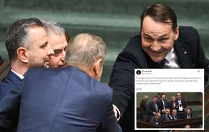 Posłowie koalicji 13 grudnia bili brawo, ponieważ Donalda Tusk pojawił się na posiedzeniu Sejmu.  / autor: PAP/Radek Pietruszka/X