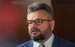 Rzecznik PK prok. Piotr Skiba na briefingu prasowym w siedzibie Prokuratury Okręgowej w Warszawie. / autor: PAP/Paweł Supernak