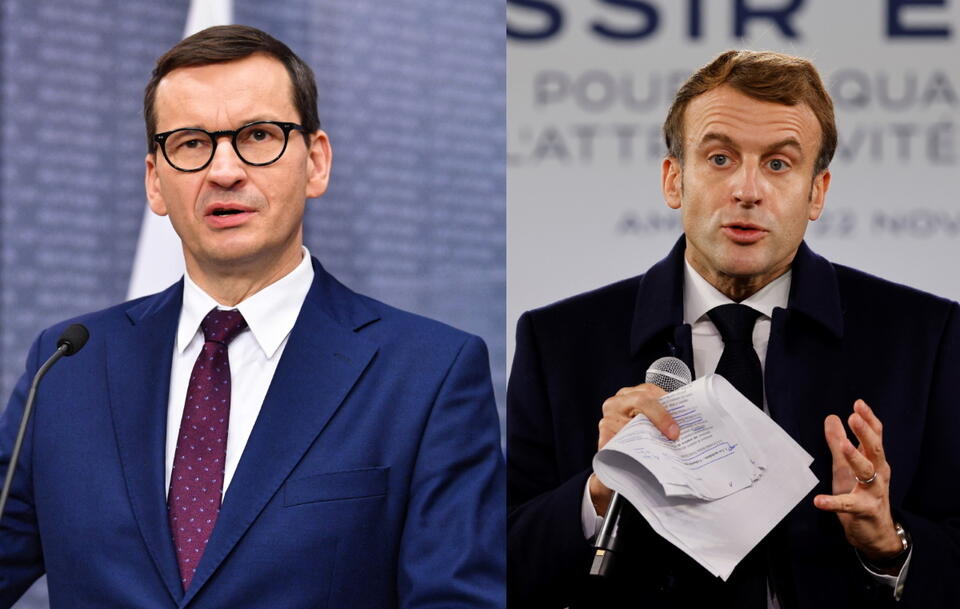 Mateusz Morawiecki, Emmanuel Macron / autor: PAP/EPA/ PAP/Radek Pietruszka