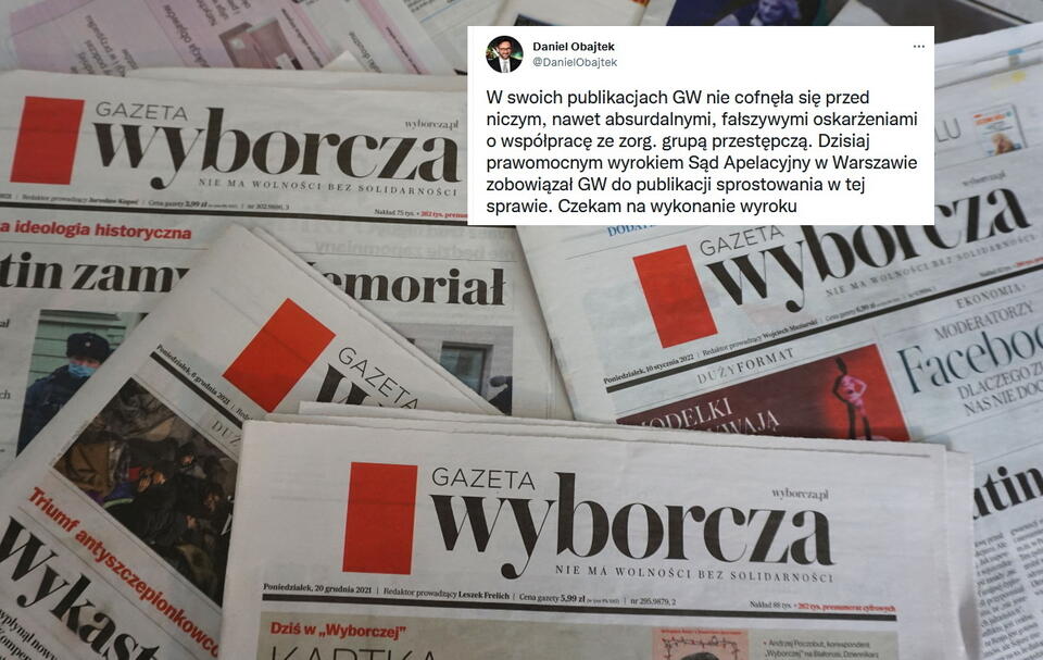 Gazeta Wyborcza / autor: Fratria/Twitter