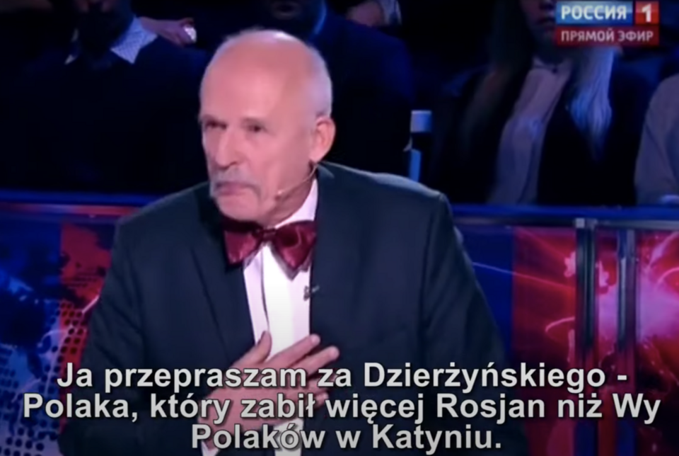 Janusz Korwin-Mikke w programie "Niedzielny wieczór" / autor: YouTube