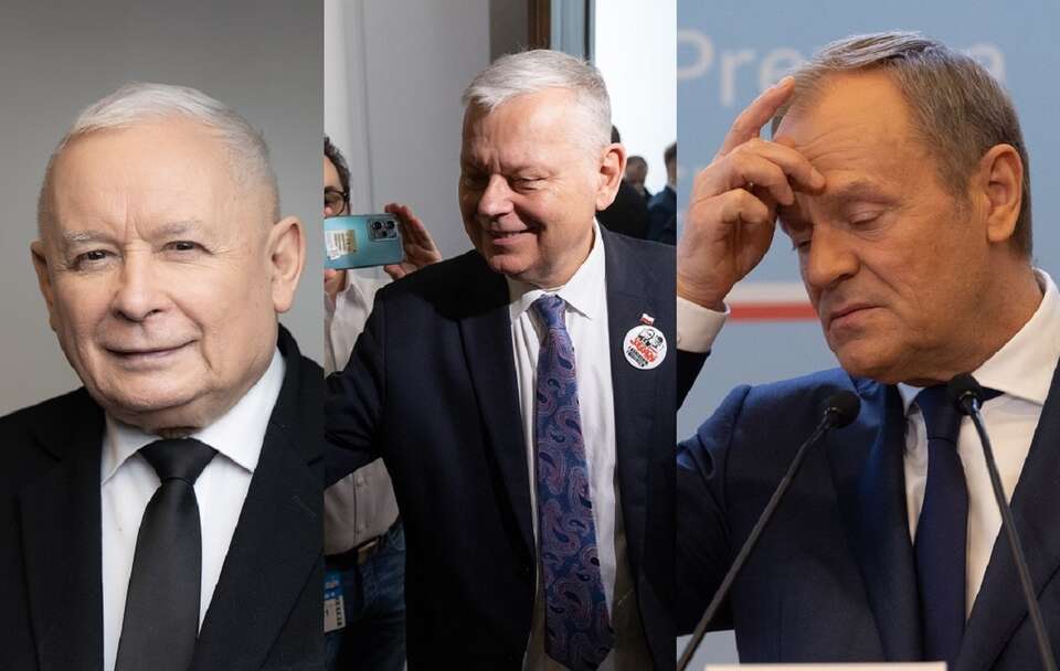 Jarosław Kaczyński/Marek Suski/Donald Tusk / autor: Fratria