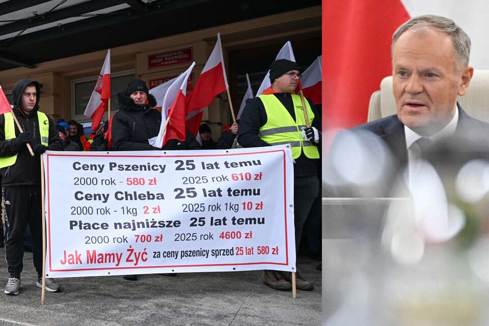 Donald Tusk ignoruje protest rolników przeciwko Mercosur!  / autor: PAP / Darek Delmanowicz, Radek Pietruszka