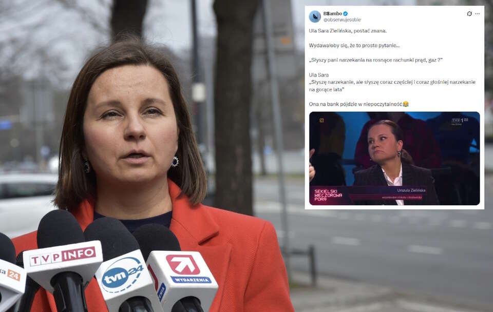 Wiceminister klimatu Urszula Zielińska powiedziała w TVP1, że słyszy nie tylko narzekania na wysokie rachunki za energię, ale też narzekania na gorące upalne lata. / autor: Fratria/X