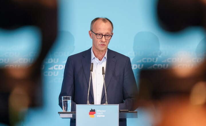 Lider CDU i kandydat na kanclerza Friedrich Merz / autor: PAP/ EPA/HANNIBAL HANSCHKE 