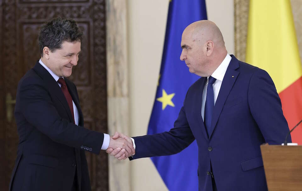Nicusor Dan i Ilia Bolojan / autor: PAP/EPA/ROBERT GHEMENT