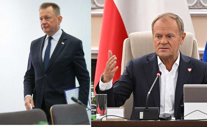 Były szef MON Mariusz Błaszczak i premier Donald Tusk / autor: PAP