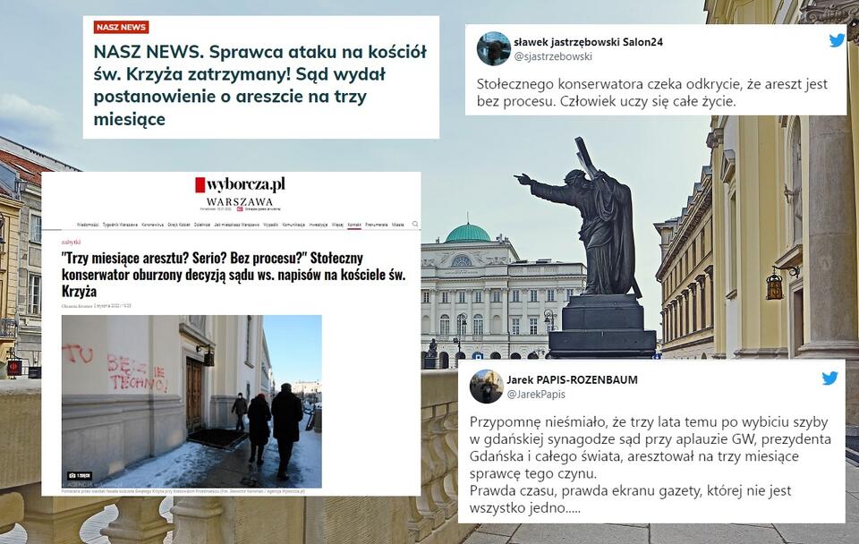 Bazylika Świętego Krzyża w Warszawie / autor: Fratria/wPolityce.pl/wyborcza.pl/Twitter