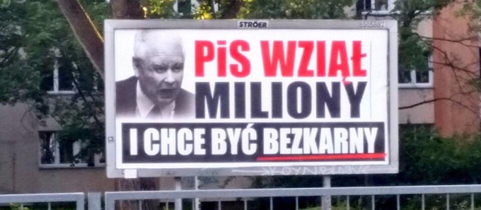 Billboard komitetu wyborczego PO i Nowoczesnej / autor: Twitter/Grzegorz Drobiszewski