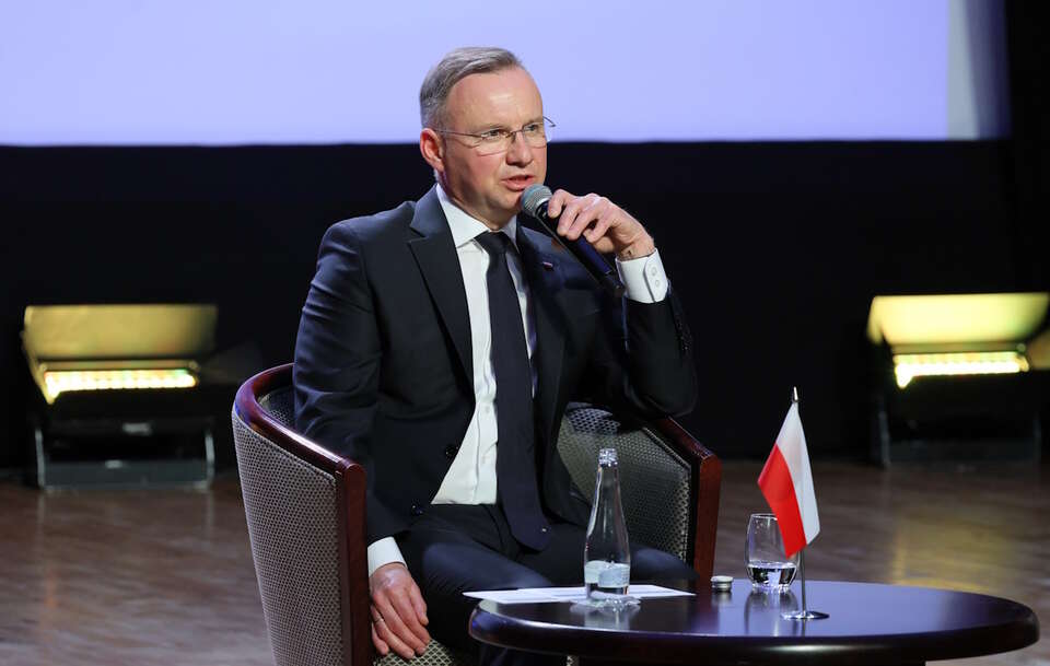 Prezydent RP Andrzej Duda na konferencji "The Idea of Europe Forum", w Kownie / autor: PAP/Paweł Supernak
