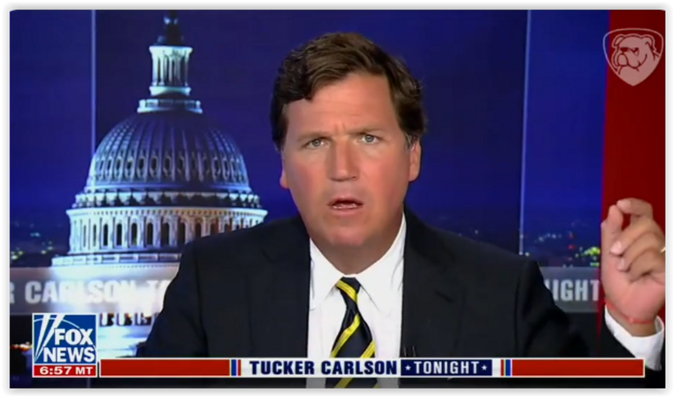 Tucker Carlson w ostatnim swoim programie na Fox News / autor: Cytat z programu stacji FoxNews