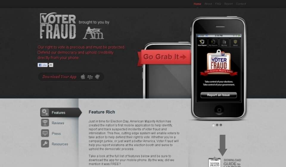 http://americanmajorityaction.org/voterfraudapp/ 
