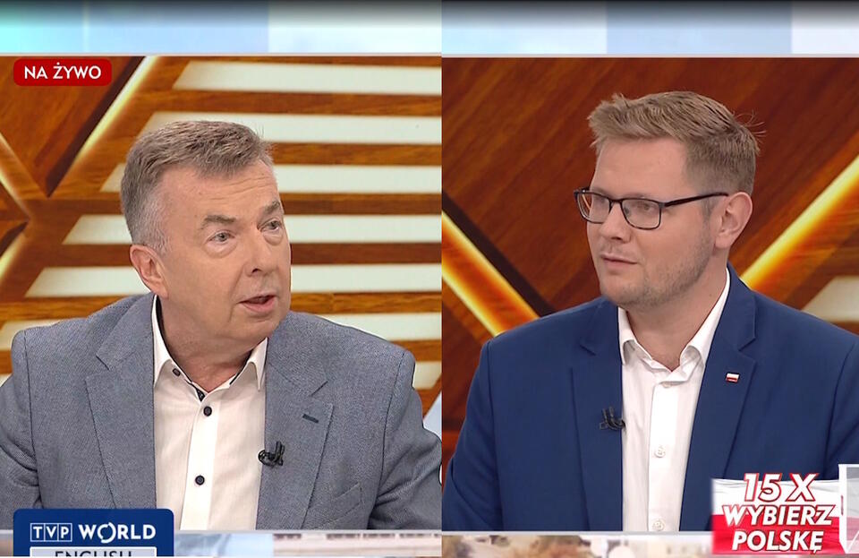 Dariusz Wieczorek, Michał Woś / autor: screenshot TVP Info