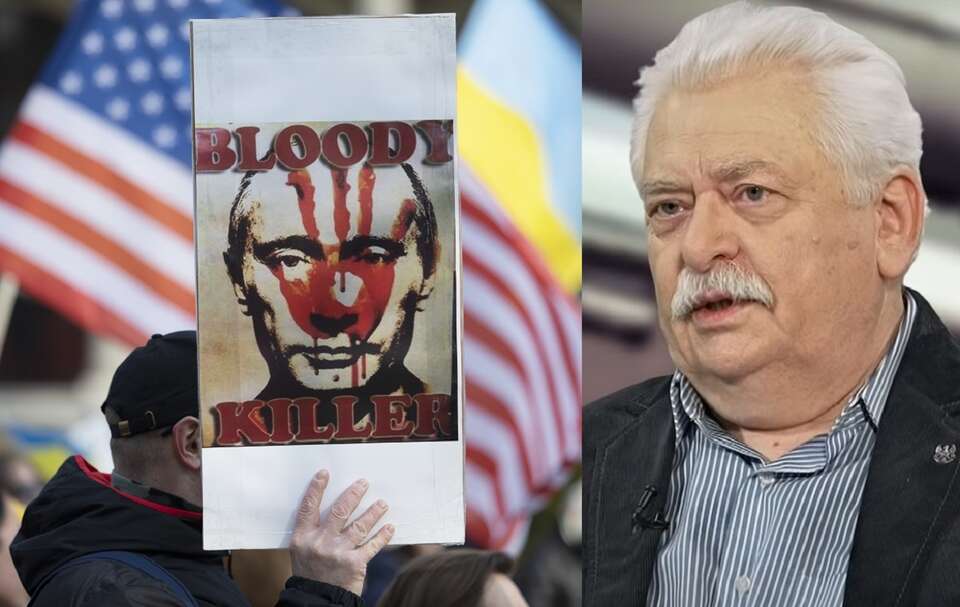 Protesty w Warszawie przeciwko rosyjskiej agresji na Ukrainę/Prof. Romuald Szeremietiew / autor: Fratria/Youtube: Telewizja wPolsce