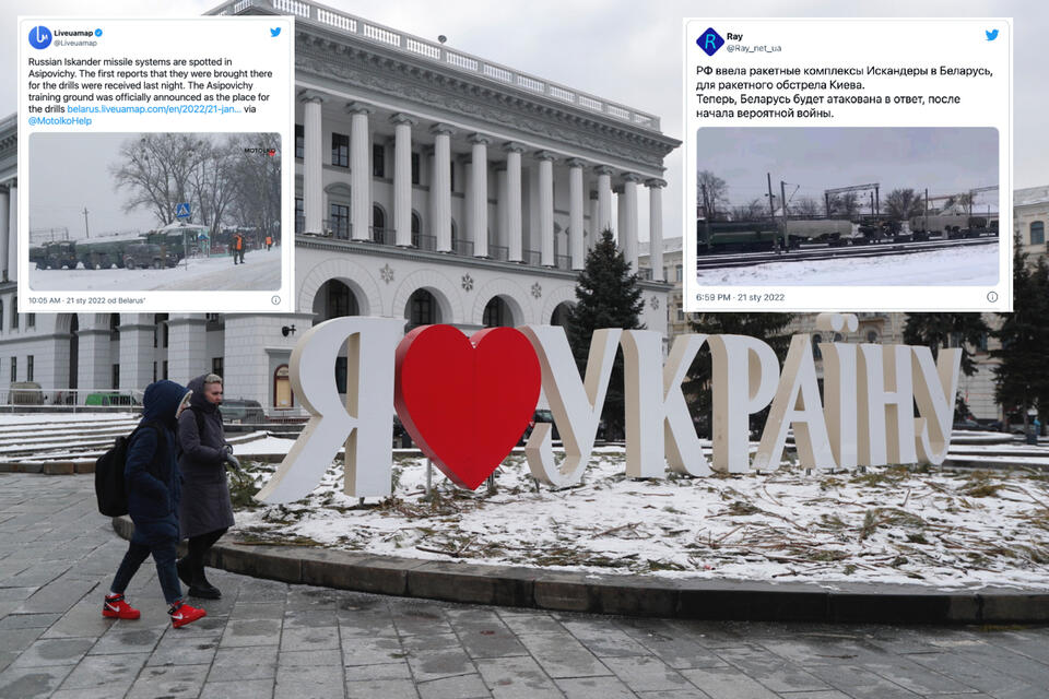 Napis "Kocham Ukrainę" w Kijowie  / autor: EPA/PAP/TWITTER