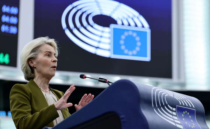 Przewodnicząca KE Ursula von der Leyen ostrzega przed marnowaniem środków pomocowych / autor: PAP/EPA/RONALD WITTEK 
