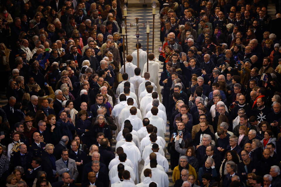 Ponowne otwarcie Notre Dame  / autor: EPA/SARAH MEYSSONNIER / POOL MAXPPP OUT Dostawca: PAP/EPA.  MAXPPP OUT