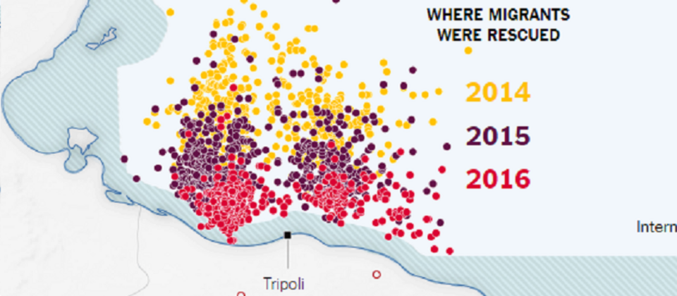 Imigranci z Libii / autor: screen New York Times