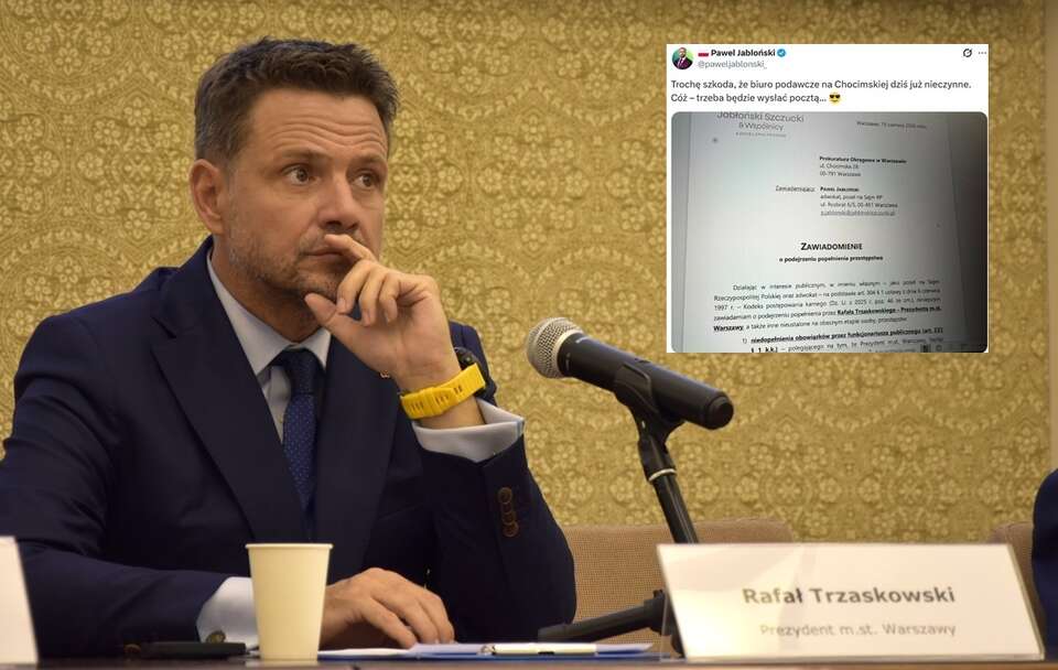 Trzaskowski trafi za kratki? Jest zawiadomienie do prokuratury!