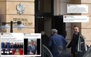 Antysędziowie wchodzą do siedziby TK / autor: PAP/Radek Pietruszka