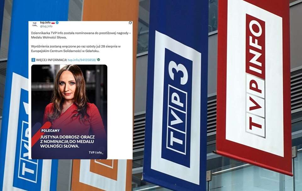Siedziba TVP/wpis TVP Info na X / autor: Fratria/X