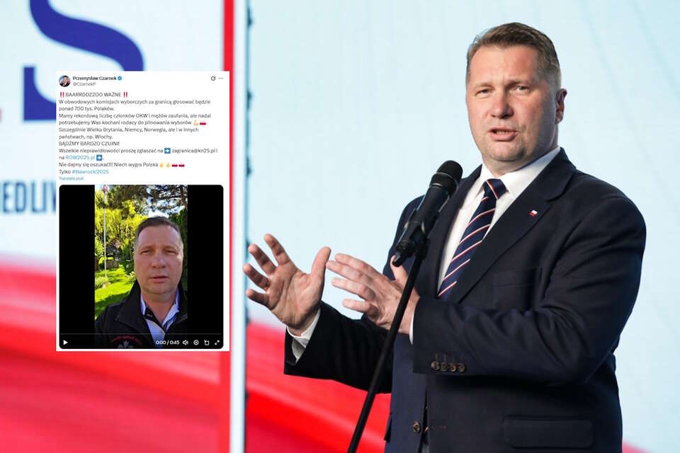 Czarnek mobilizuje wyborców do przypilnowania głosowania poza granicami kraju / autor: PAP-Tomasz Gzell/X-Przemysław Czarnek, screen