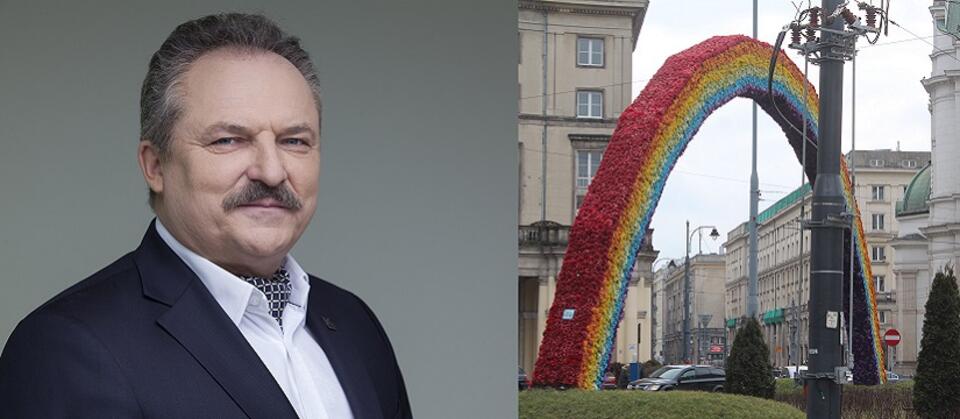 Marek Jakubiak, tęcza na pl. Zbawiciela (arch.) / autor: Fratria
