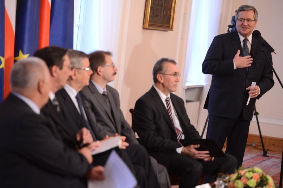 Debata pt. "Depozyt Niepodległości" w ramach Forum Debaty Publicznej "Twórczość, dziedzictwo kulturowe i przyrodnicze bogactwem Polski", z udziałem prezydenta Bronisława Komorowskiego w Warszawie.  PAP/Jacek Turczyk