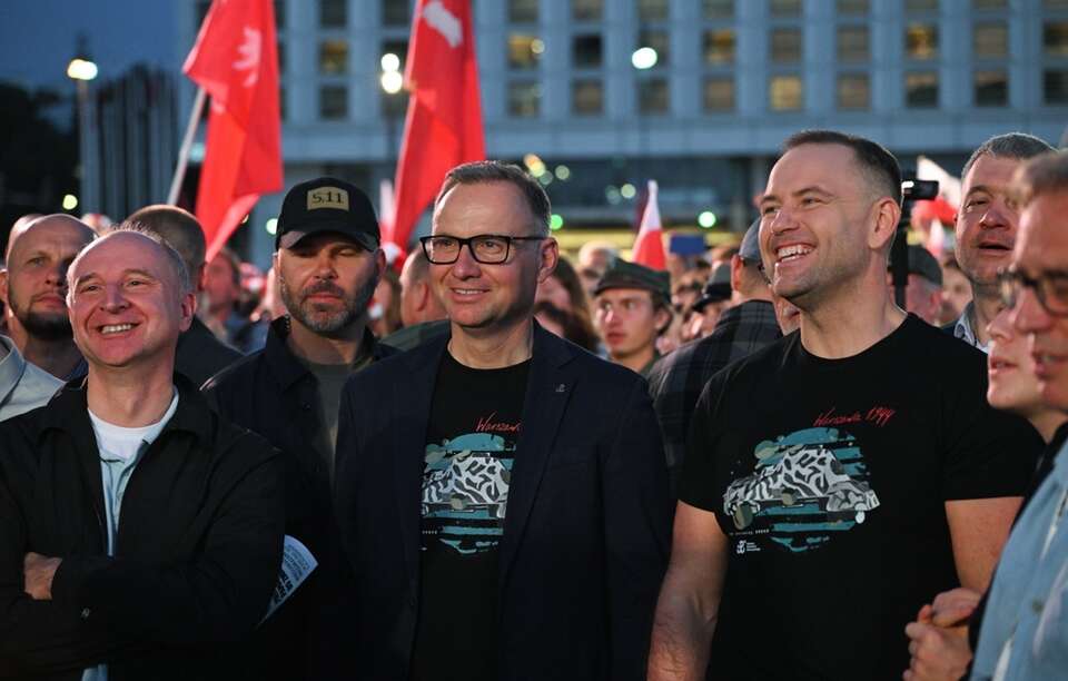 Prezydent Andrzej Duda i prezydent elekt Karol Nawrocki / autor: PAP/Radek Pietruszka