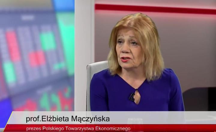 Prof. Elżbieta Mączyńska, prezes Polskiego Towarzystwa Ekonomicznego / autor: fot. YouTube / telewizja wPolsce.pl