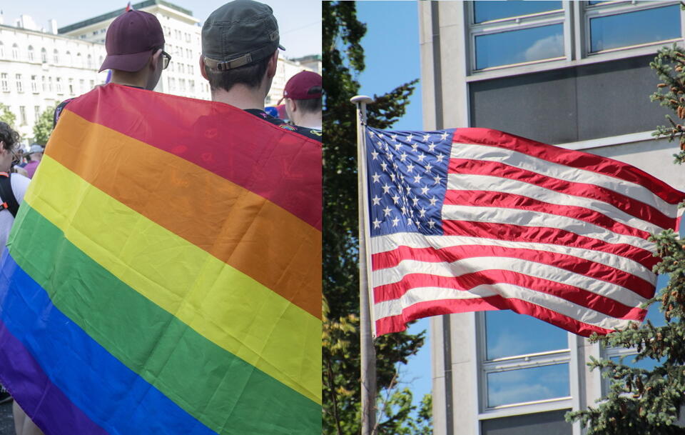 Flagi LGBT i USA / autor: Fratria